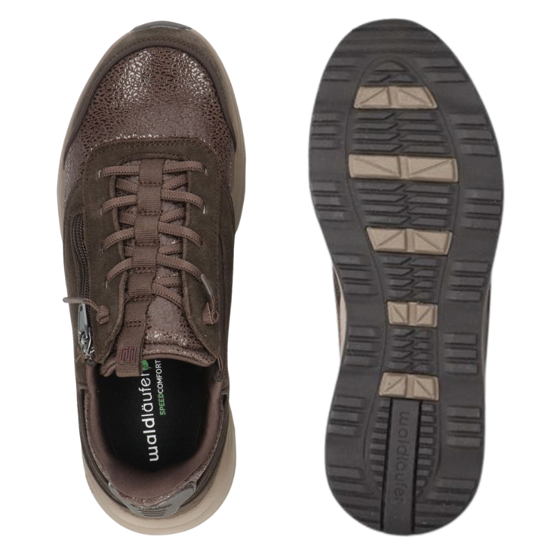 Waldläufer bred damsneaker - Brun