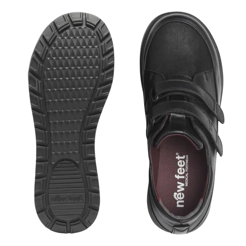 New Feet damsko med kardborre - Svart
