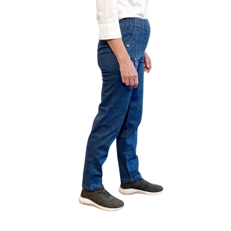 Dambyxor med resår i midjan, Blå denim