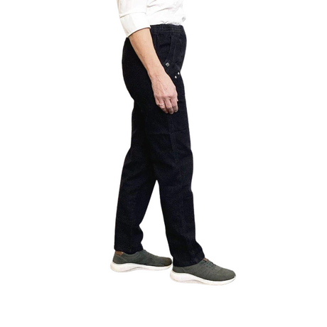 Dambyxor med resår i midjan - Svart denim