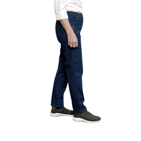 Dambyxor med resår i midjan, Mörk denim