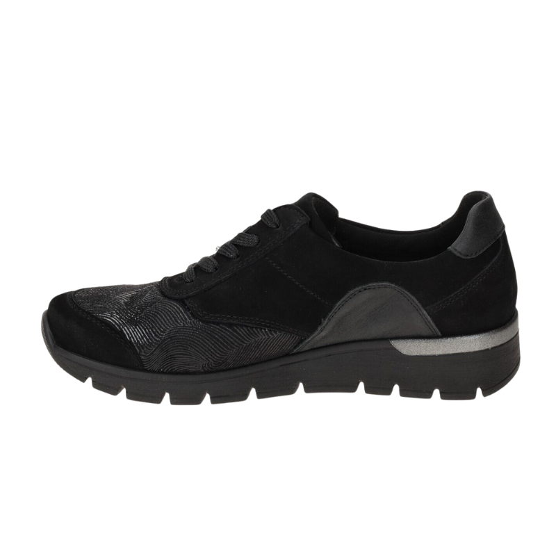 Waldläufer bred damsneaker - Svart