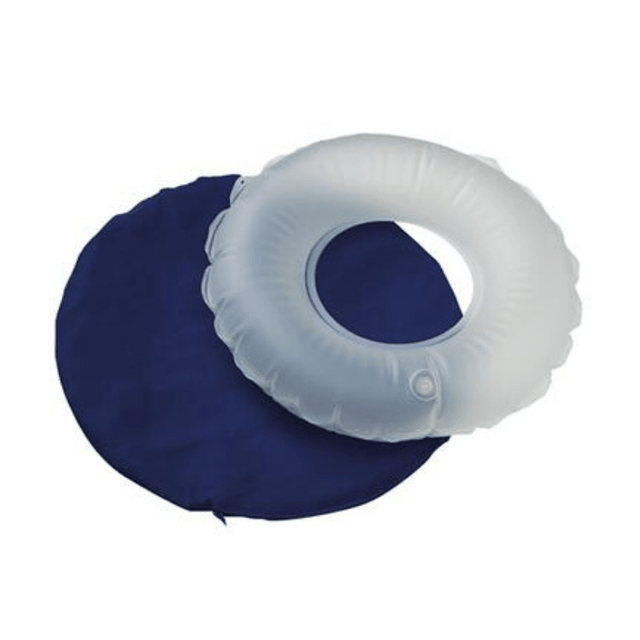 Oppustelig siddepude / ringpude med betræk - Seniorshop