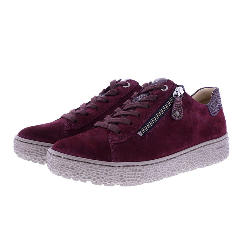 Sneaker med platåsula, Bordeaux, Hartjes