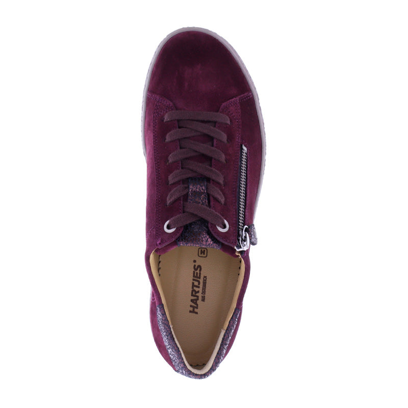 Sneaker med platåsula, Bordeaux, Hartjes