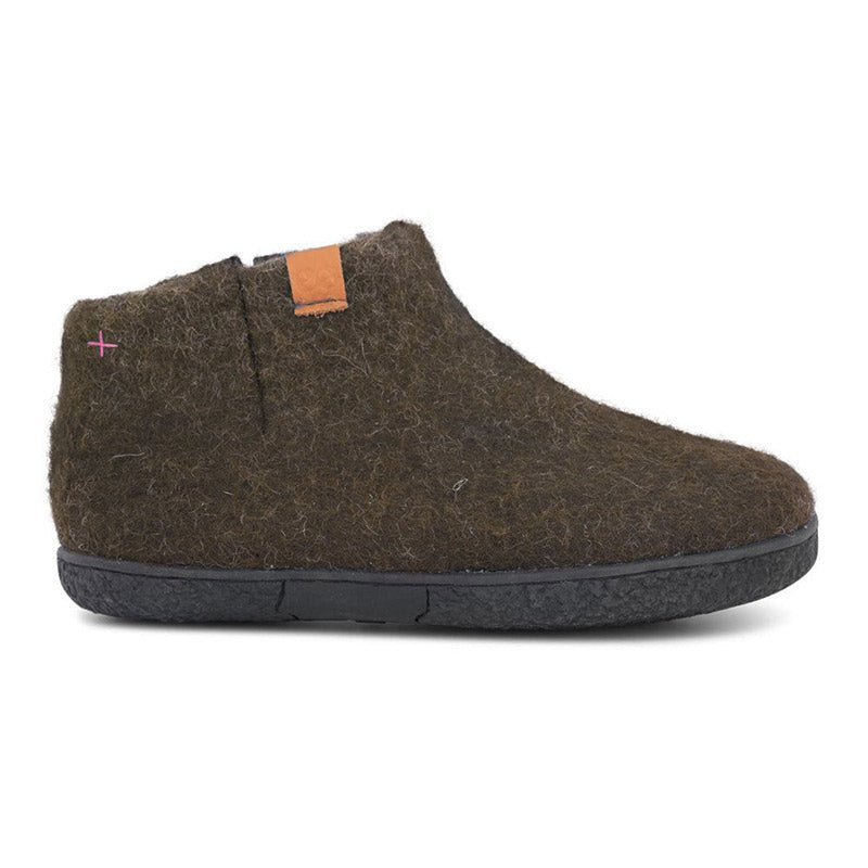 Green Comfort toffel i ullfilt, Brunt