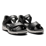 New Feet damsandal i läder, Svart