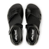 New Feet damsandal i läder, Svart