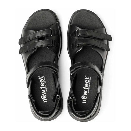 New Feet damsandal i skinn, Svart
