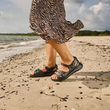 New Feet damsandal i skinn, Svart