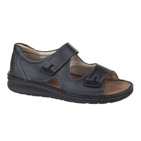 Fidelio herresandal i skind - Sort - Seniorshop