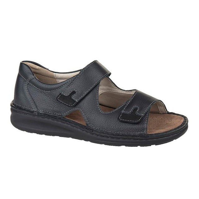 Fidelio herresandal i skind - Sort - Seniorshop