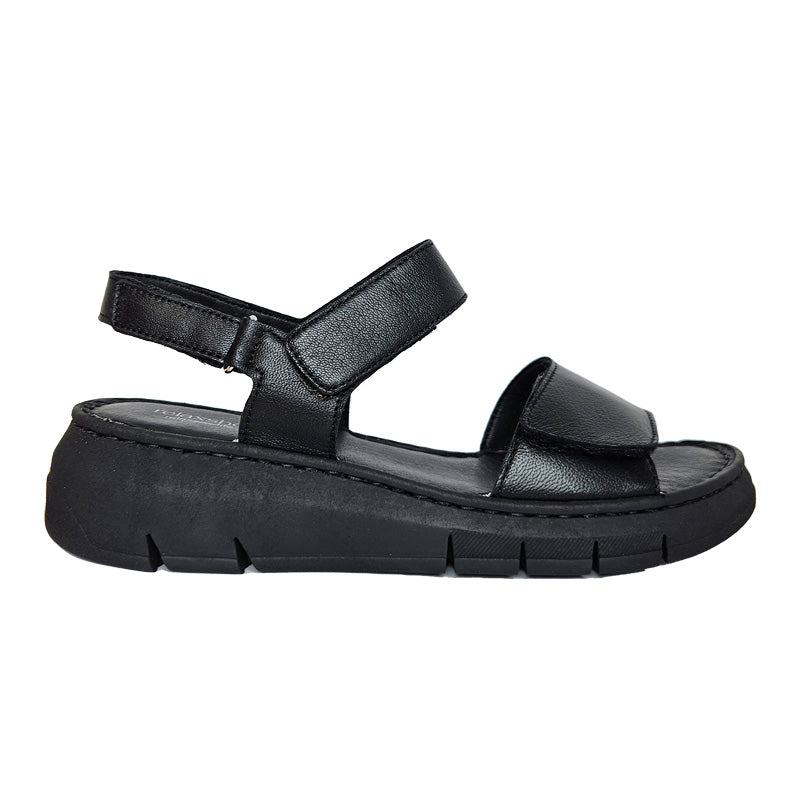 Damsandal med kilklack, Svart, Relaxshoe