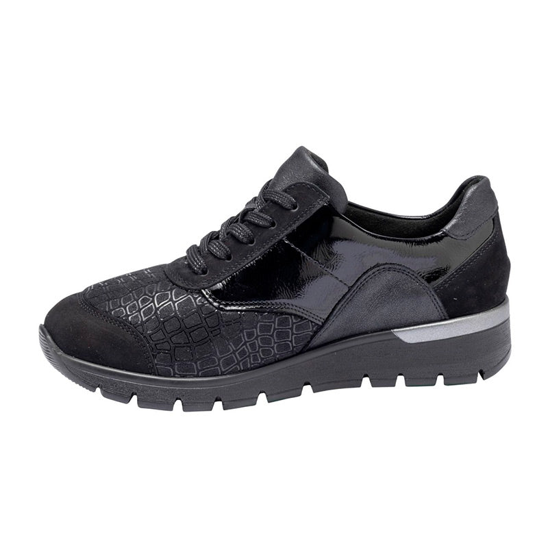 Damsneaker, Svart med print, Waldläufer