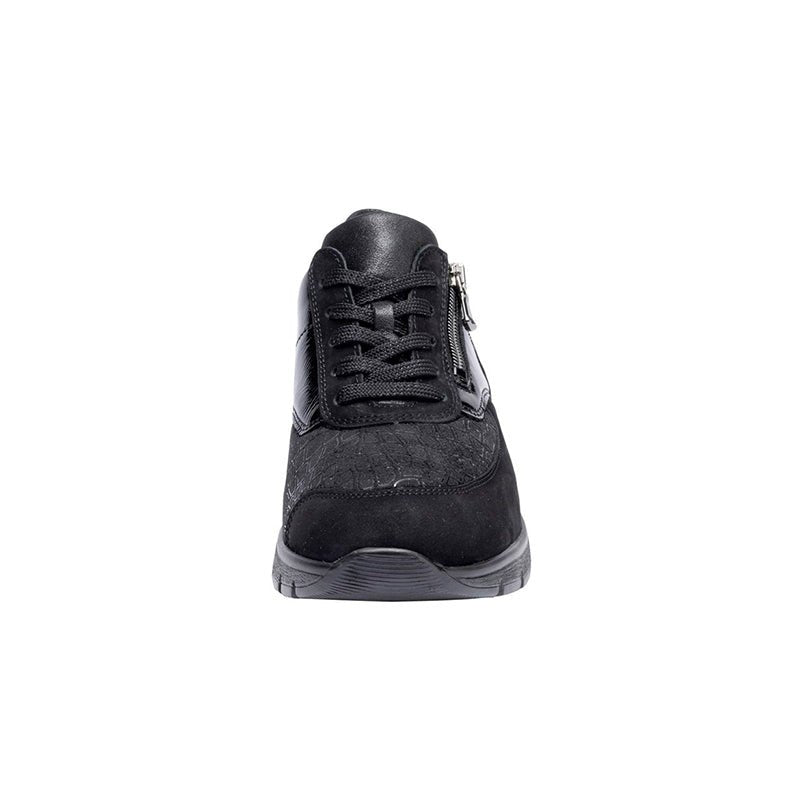 Waldläufer damsneaker, Svart med djurmönster