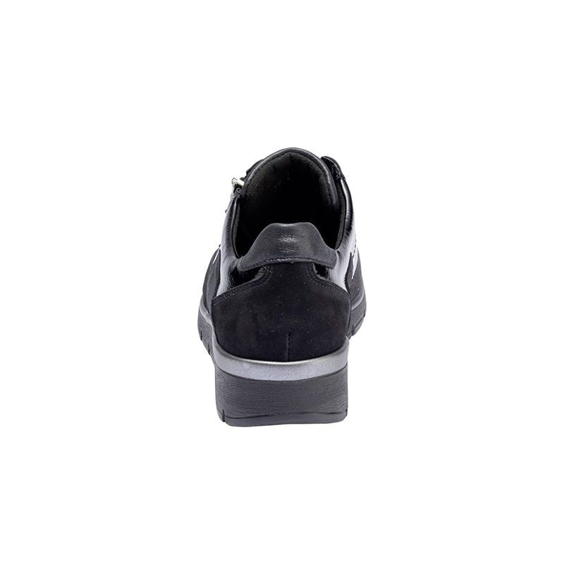 Waldläufer damsneaker, Svart med djurmönster