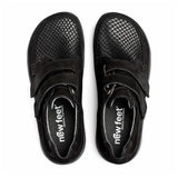 New Feet damsko med kardborrerem, Svart