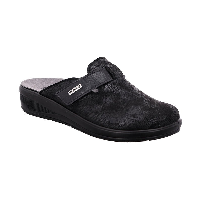 Rohde dameslipper med stretch - Sort - Seniorshop