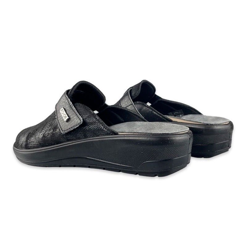 Rohde dameslipper med stretch - Sort - Seniorshop