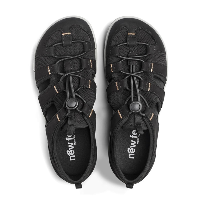 New Feet sporty damesandal - Sort