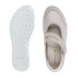 Waldläufer ballerina med velcro - Lys grå - Seniorshop