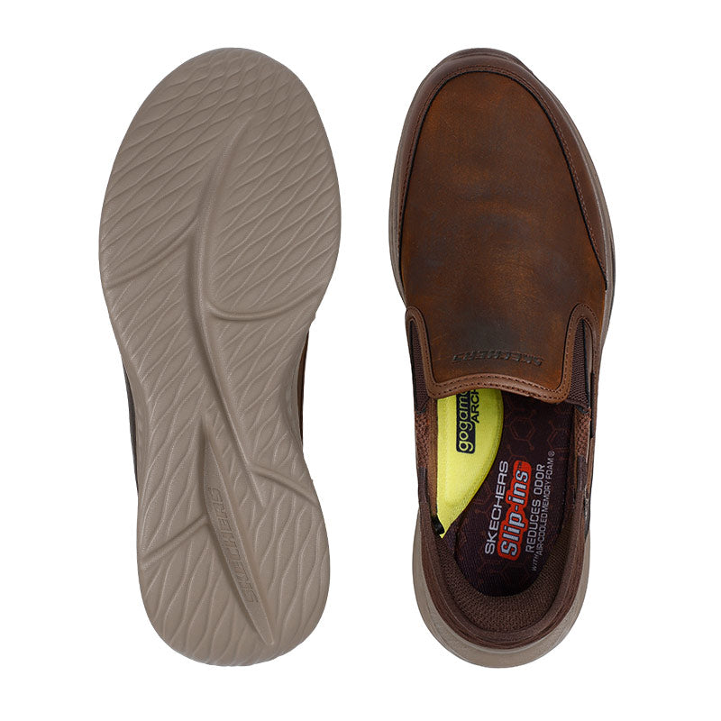 Slip-in herrskor, Brun, Skechers