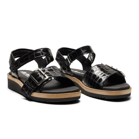 New Feet damesandal - Sort kroko - Seniorshop