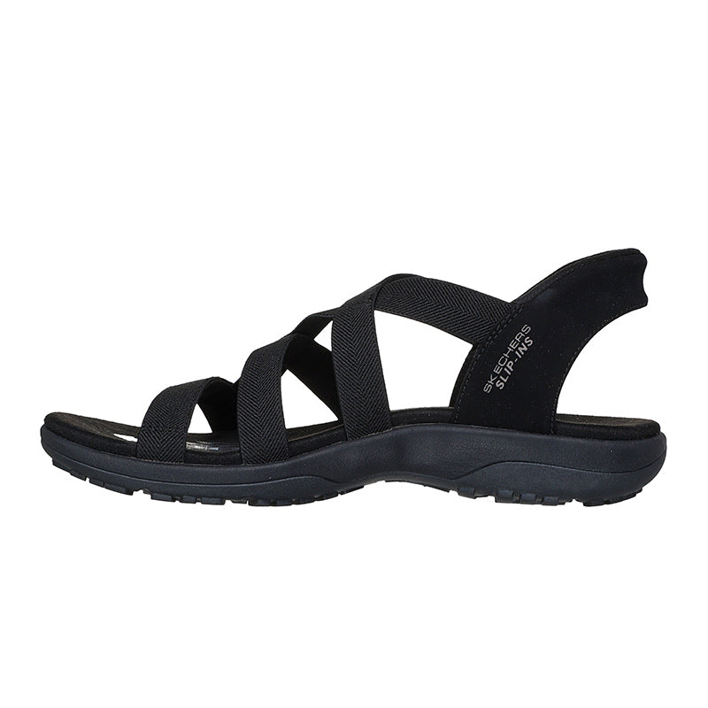 Skechers slip-in damesandal - Sort