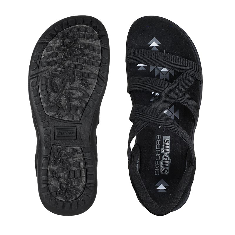 Skechers slip-in damesandal - Sort