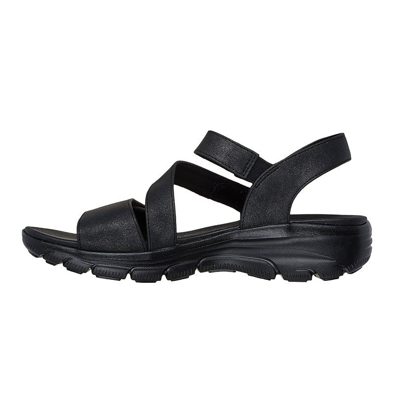 Skechers damesandal med velcro - Sort - Seniorshop