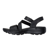 Skechers damesandal med velcro - Sort - Seniorshop