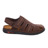 Rohde herresandal med velcro - Brun - Seniorshop
