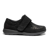 New Feet damesko med velcrorem - Sort - Seniorshop