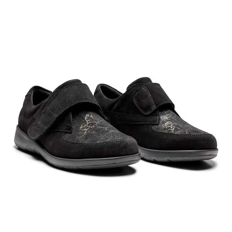 New Feet damesko med velcrorem - Sort - Seniorshop