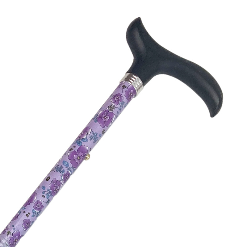 Stok, Hopfällbar, Lila med blommor