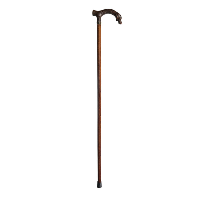 Träkäpp med hundhuvud
