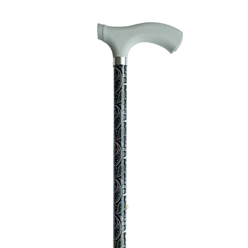 Käpp med justerbar höjd - Svart paisley