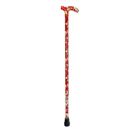 Justerbar käpp, Blommönster, Röd