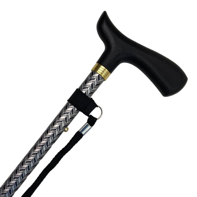 Sammenklappelig stok - Sort/gråt mønster - Seniorshop
