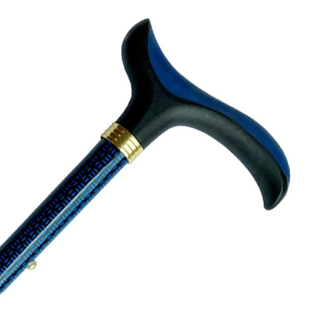 Sammenklappelig stok - Blåt mønster - Seniorshop