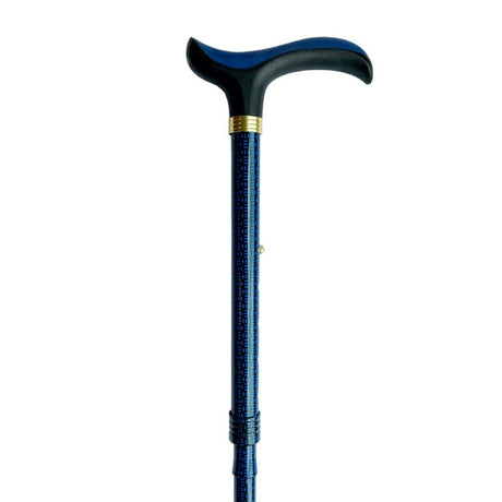 Sammenklappelig stok - Blåt mønster - Seniorshop