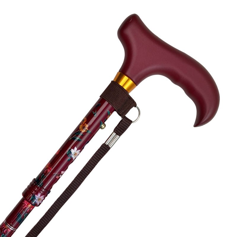 Sammenklappelig stok - Mørkerød - Seniorshop