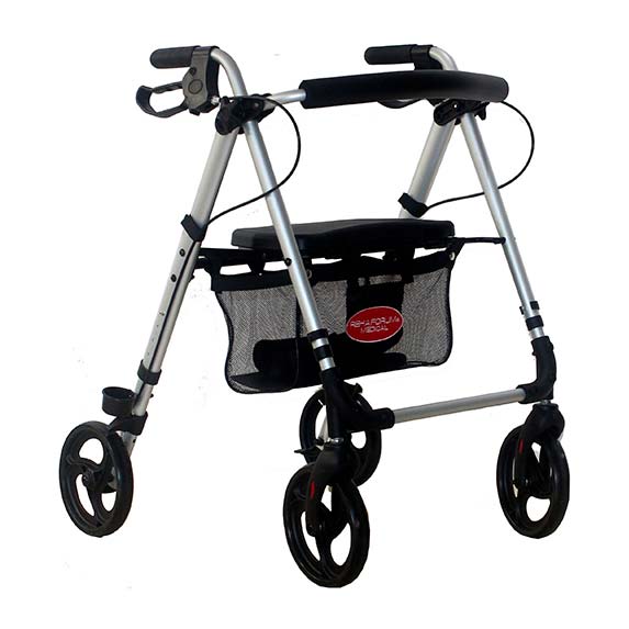 Letvægts rollator - Sølv - Seniorshop