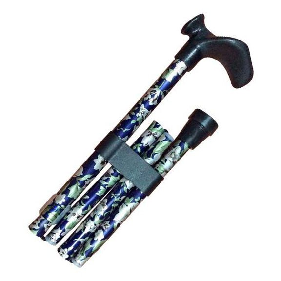 Hopfällbar käpp, Ergonomisk, Blommig