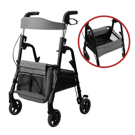 W4 rollator / dramatenväska, Grå