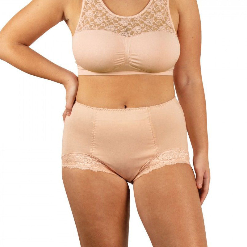 Inkontinens trusse med blonde - Beige