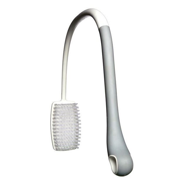 Böjd badborste med långt skaft