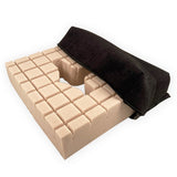 Trykaflastende siddepude m. udskæring - 43x43x10 cm - Seniorshop