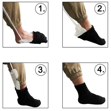 Enkel strømpepåtager med bændler - Seniorshop