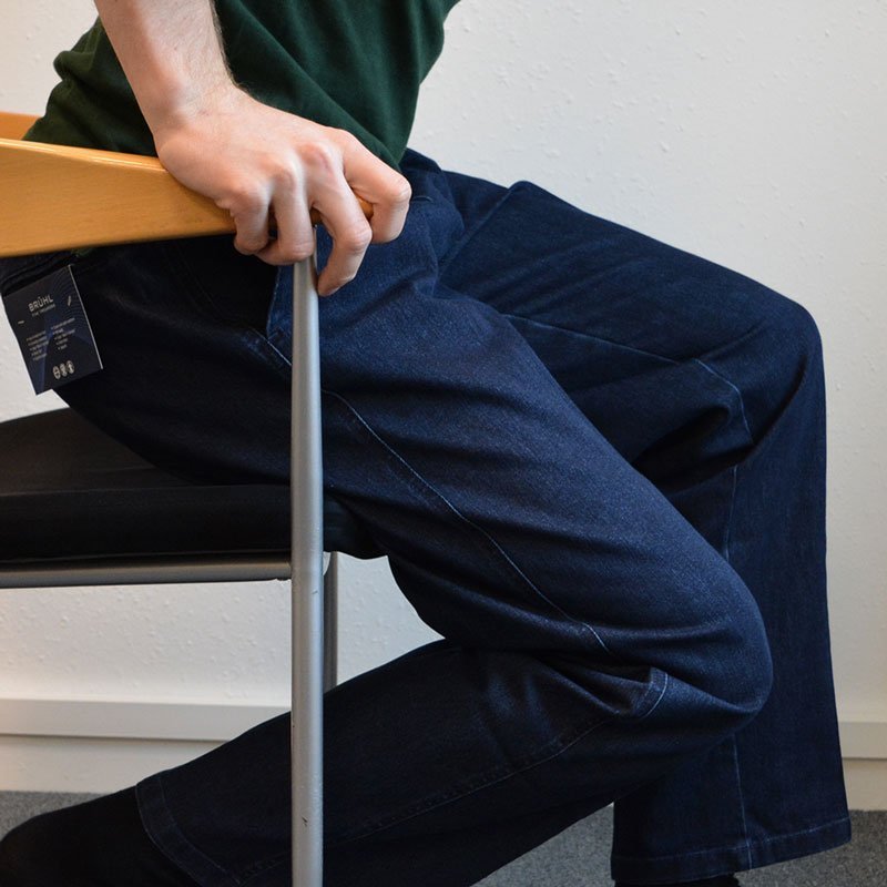 Jeans med resår i midjan, Blå